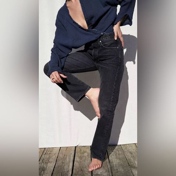 NWT EDWIN Women’s Tash 90s Relaxed Straight Leg Jeans Irony Black - Size 28 - Picture 4 of 7